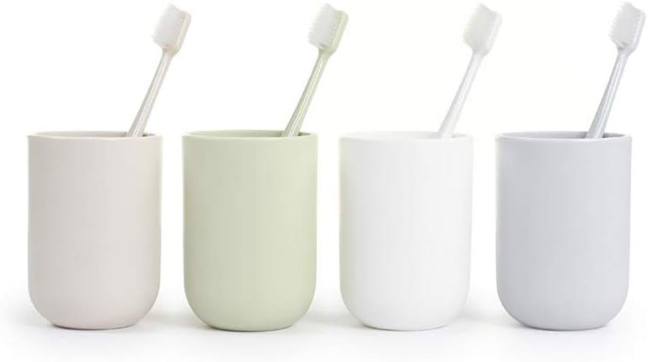 Toothbrush Cup, Bathroom Cup, Toothbrush Holder, Bathroom Tumbler, Plastic, 350ml (White)