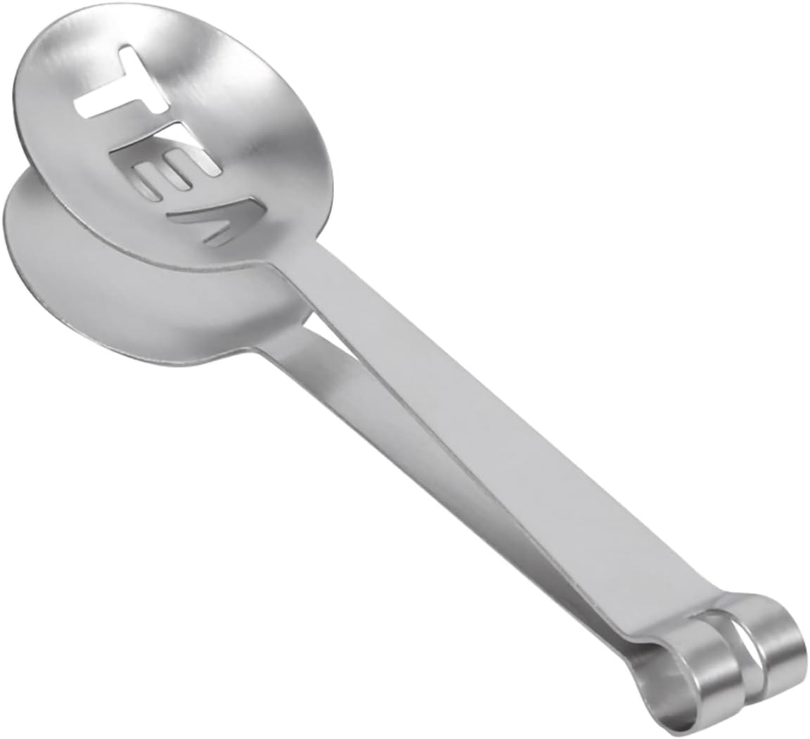 Acouto Tea Stainless Steel Tea Bag Squeezer Tongs, 12cm Lightweight Stainless Steel Teabag Tongs Squeezer Strainer Grip Home Tool Bag
