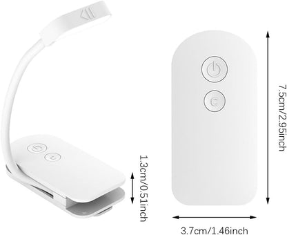 Choudao Rechargeable Book Light, Portable Reading Light,Black | Eye Caring 3 Color Temps, Extremely Long Battery Life, Portable Clip-On Reading Light for Studying