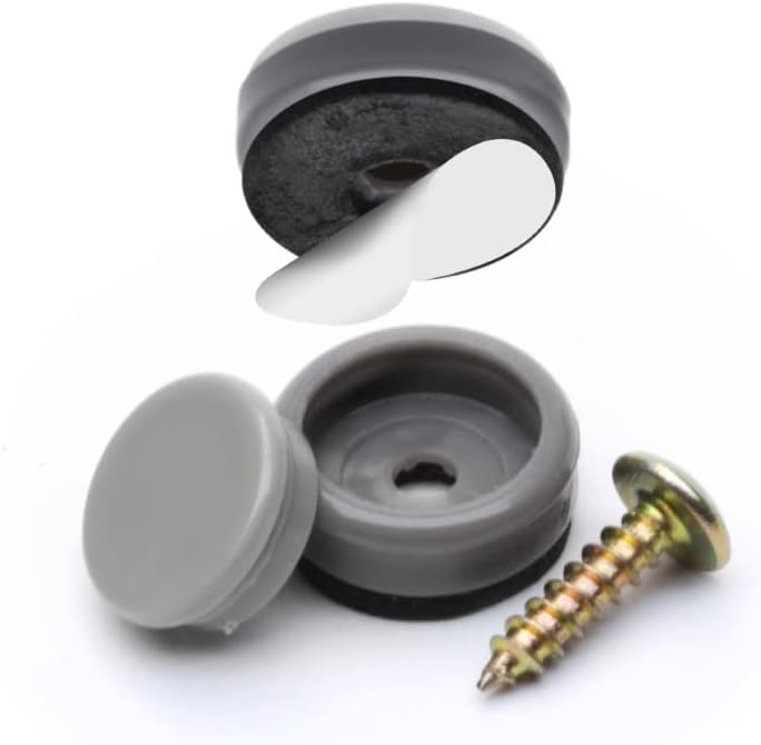 GorillaGlides 1 Inch Chair Sliders/Furniture Floor Protectors (16 Furniture Glides) Self-Adhesive Screw On Chair Glides for Sliding on Low-Pile Carpet & Hard Surface Floors, Round