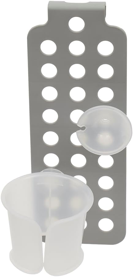 Plastic Over-The-Cabinet Door Blow Dryer Holder with Cord Wrap by Home Basics | Hair Dryer Organizer for Any Size Cabinet Door | Sturdy Plastic Construction