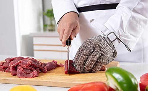 Dowellife Chainmail Glove, Cut Resistant Food Grade, Stainless Steel Mesh Metal Knife Cutting Glove for Butcher, Oyster Shucking Kitchen Mandoline Chef Slicing Fish Fillet (Medium)