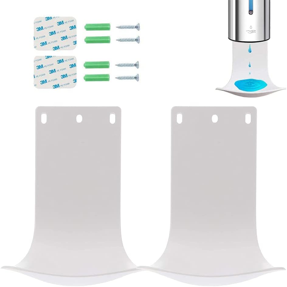 2pcs Drip Tray for Automatic Soap Dispenser or Hand Sanitizer Dispenser | Prevents slippery floors & stains. Ideal laundry detergent catcher or sanitizer drip tray for home, office, or hospital.