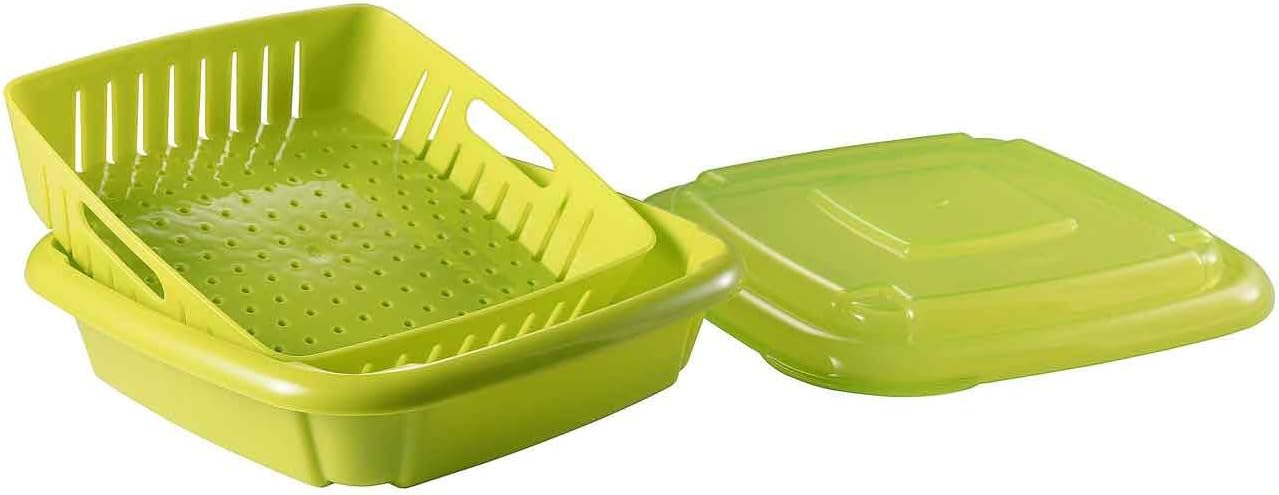 Hutzler 3-in-1 Bitty Box Berry Keeper, Berry Colander & Saver Container, 9oz / 1 Cup Capacity, Blue