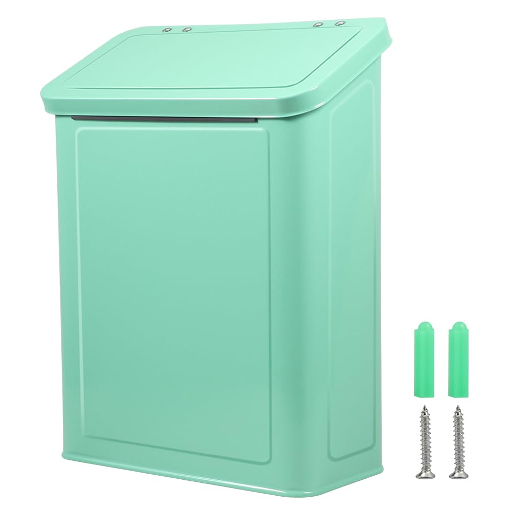 Picowe Magnetic Laundry Storage, Large Metal Lint Holder Bin with Lid for Laundry Room, Space-Saving Trash Container Hanging on Dryer, Washer or Wall Mount Trash Bin (White)