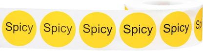 Yellow with Black Carnitas Circle Dot Adhesive Stickers, 1 Inch Round Labels, 500 Total Stickers