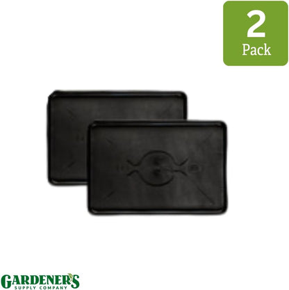 Gardeners Supply Company Large Boot Tray 2 Pack | Multi-Purpose All Weather Waterproof Indoor and Outdoor Shoes Mat Made with 100% Recycled Plastic | 46.5" L x 15.5" W and 2" Deep - Black