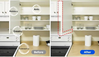 Clear Silicone Weather Stripping Seal Door Tape - Strong Adhesive Door & Window Seal Strip for Draft Stopper, Dustproof | Peel & Stick, Removable, No-Residue [33Feet x 45mm]