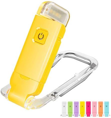 HONWELL Rechargeable Book Light, Clip On LED Reading Lights for Kids Reading in Bed, 3 Brightness Levels Dimmable Bookmark Light for Eye-Protection, Portable Reading Lamp for Bookworms, Travel(Orange)