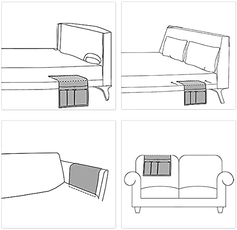 HAOMAIJIA Sofa Armrest Organizer, Remote Control Holder for Recliner Couch | Anti Slip Arm Chair Bedside Caddy Storage Organizer With 6 Pockets For Cell Phone Tv Remote Control Magazines (brown)
