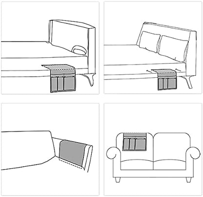 HAOMAIJIA Sofa Armrest Organizer, Remote Control Holder for Recliner Couch | Anti Slip Arm Chair Bedside Caddy Storage Organizer With 6 Pockets For Cell Phone Tv Remote Control Magazines (brown)