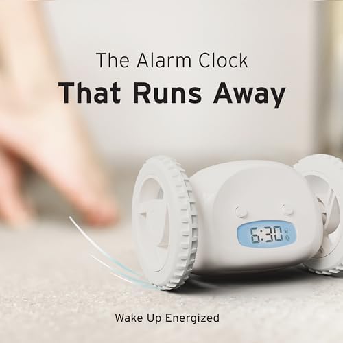 CLOCKY Alarm Clock on Wheels – Loud Rolling Alarm Clock for Heavy Sleepers