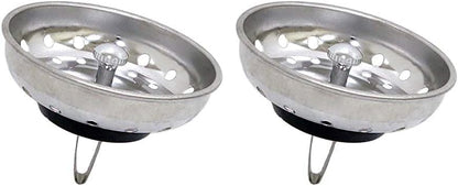 Kitchen Sink Basket Strainer Replacement for US Standard Drains (3-1/2 Inch), Premium 304 Stainless Steel Body W/with Brass Post (Spring Clip) 1 Pack