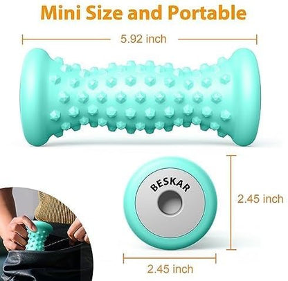 BESKAR Foot Massager Roller for Plantar Fasciitis Relief, Portable Feet Roller to Deep Tissue Muscle Massage, Foot Arch and Heel Pain, Reflexology Tool