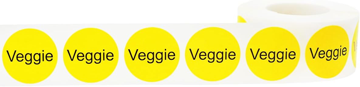 Yellow with Black Carnitas Circle Dot Adhesive Stickers, 1 Inch Round Labels, 500 Total Stickers