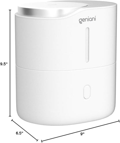 GENIANI Cool Mist Air Humidifiers for Bedroom, Plants, and Large Rooms - Quiet Humidifiers for Baby Room with Auto Shut Off & Night Light (3.9L, White)
