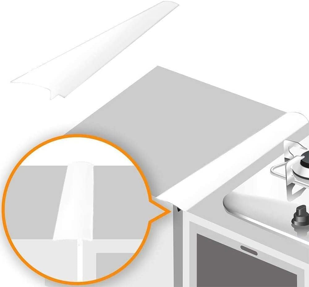 Linda’s Essentials Silicone Stove Gap Covers (2 Pack), Heat Resistant Oven Gap Filler Seals Spaces Between Stovetop and Counter, Easy to Clean Stove Side Guard (25 Inches, Clear)