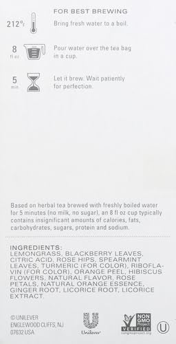 TAZO Passion Herbal Tea Bags, Hot or Iced, Caffeine Free, 20 Total Tea Bags