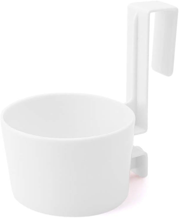 Hair Dryer Rack Over-The-Cabinet Hair Dryer Holder, Holster for Master, Guest, Kid's Bathroom, Vanity, 5.4" x 4" x 3.4" - White