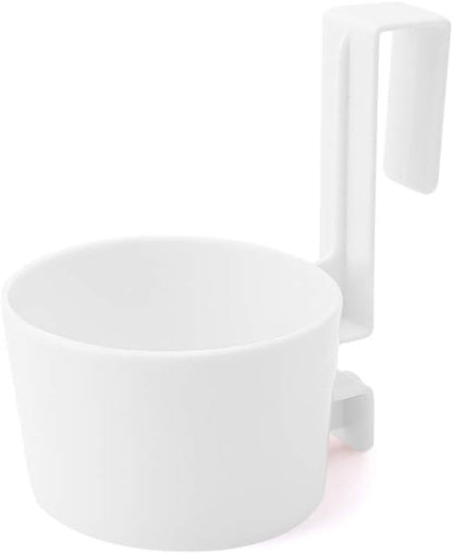 Hair Dryer Rack Over-The-Cabinet Hair Dryer Holder, Holster for Master, Guest, Kid's Bathroom, Vanity, 5.4" x 4" x 3.4" - White