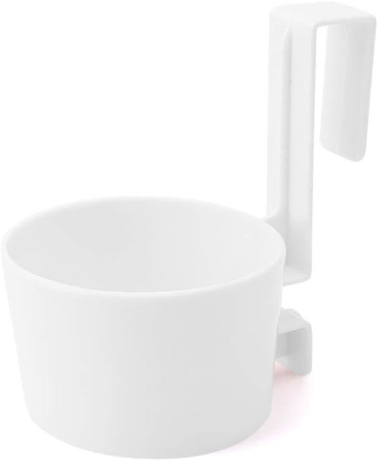 Hair Dryer Rack Over-The-Cabinet Hair Dryer Holder, Holster for Master, Guest, Kid's Bathroom, Vanity, 5.4" x 4" x 3.4" - White