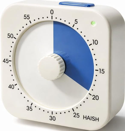60 Minute Visual Timer for Kids - Premium Countdown Timer with Magnetic Back & Pause Function, Silent Operation for Classroom Teaching Home, Time Management Tool(Batteries Included) (Green)