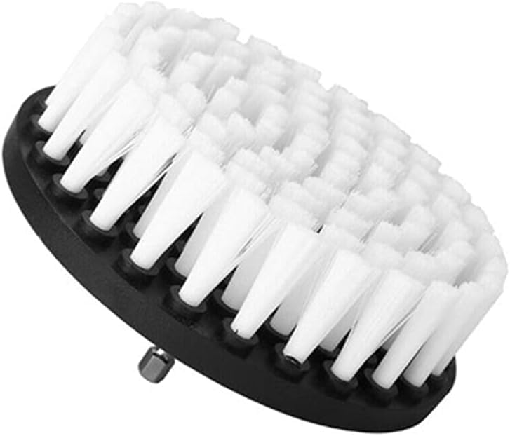 Drill Brush 5 inch Soft Bristle White Quick Change Shaft