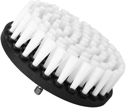 Drill Brush 5 inch Soft Bristle White Quick Change Shaft