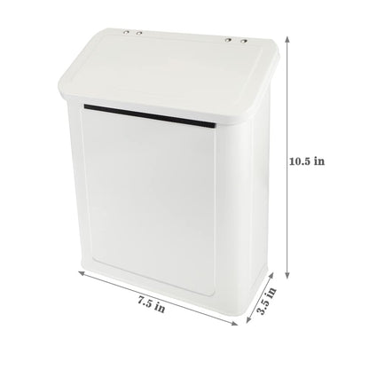 Picowe Magnetic Laundry Storage, Large Metal Lint Holder Bin with Lid for Laundry Room, Space-Saving Trash Container Hanging on Dryer, Washer or Wall Mount Trash Bin (White)