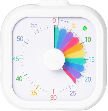 Visual Timer for Kids 60 Minute Countdown Timer Rainbow Disk Desk Timer Clock for Classroom Study Office Kitchen with Silent Operation (Purple)