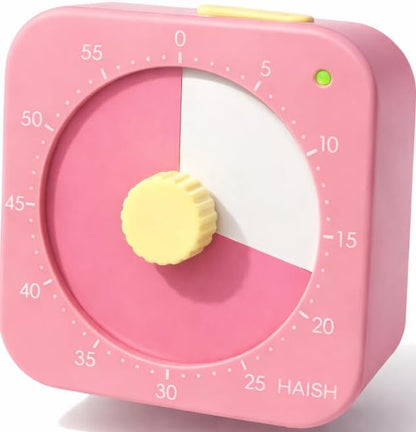 60 Minute Visual Timer for Kids - Premium Countdown Timer with Magnetic Back & Pause Function, Silent Operation for Classroom Teaching Home, Time Management Tool(Batteries Included) (Green)