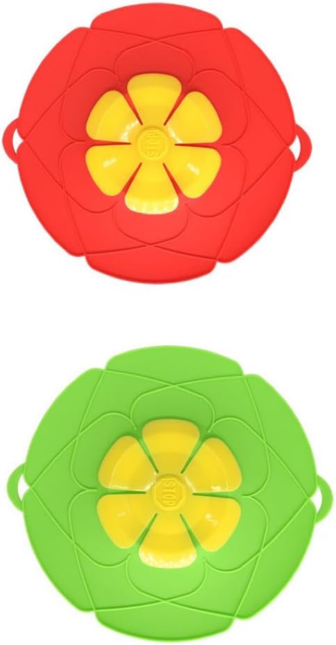 2 pack spill proof cookware lid covers, pot lid silicone anti overflow cover