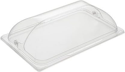 Restaurantware Cater Tek 11 Inch Polycarbonate Plate Cover 1 Shatterproof Dish Cover - Microwavable Endures Up To 210F Clear Plastic Splatter Cover With Finger Hole For 11 Inch Plates