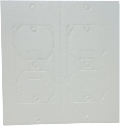 Double Gang Wall Plate Insulation Gasket 10 Pack, Non-Adhesive — 2-Gang Outlet Sealer & Foam Draft Stopper for Double Switches, Decora, GFCI — Weatherproof Polyethylene, Energy Saving