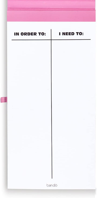 ban.do Good Intentions Goal & Habit Tracker Notepad, Feel Your Best (Pink) | List Pad Includes 80 Perforated Sheets, Ink Pen Loop, and Elastic Band Closure