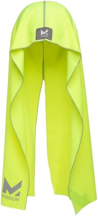 MISSION Cooling Hoodie Towel, Evaporative Cool Technology, Cools Instantly When Wet, UPF 50 Sun Protection, Contours Your Head to Stay in Place, Great for Sports, Fitness, Gym