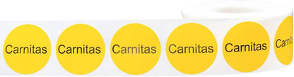 Yellow with Black Carnitas Circle Dot Adhesive Stickers, 1 Inch Round Labels, 500 Total Stickers