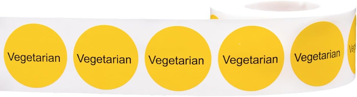 Yellow with Black Carnitas Circle Dot Adhesive Stickers, 1 Inch Round Labels, 500 Total Stickers