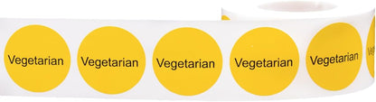 Yellow with Black Carnitas Circle Dot Adhesive Stickers, 1 Inch Round Labels, 500 Total Stickers