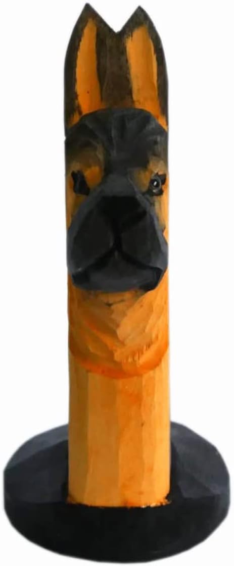 Red Dollar Handmade Wood Carved Animal Eyeglass Holder, Cute Sunglasses Display Stand, Nightstand Home Office Desk Decor, Christmas Holiday New Year Business Gift for Men Women Adults (Dog)