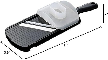 Kyocera Advanced Ceramic Adjustable Mandoline Vegetable Slicer w/ Handguard-Red 11" x 4" | KYOCERA Adjustable Mandoline Slicer: Ultra-Sharp Ceramic Blade with 4 Thickness Settings for Precision Vegetable Slicing