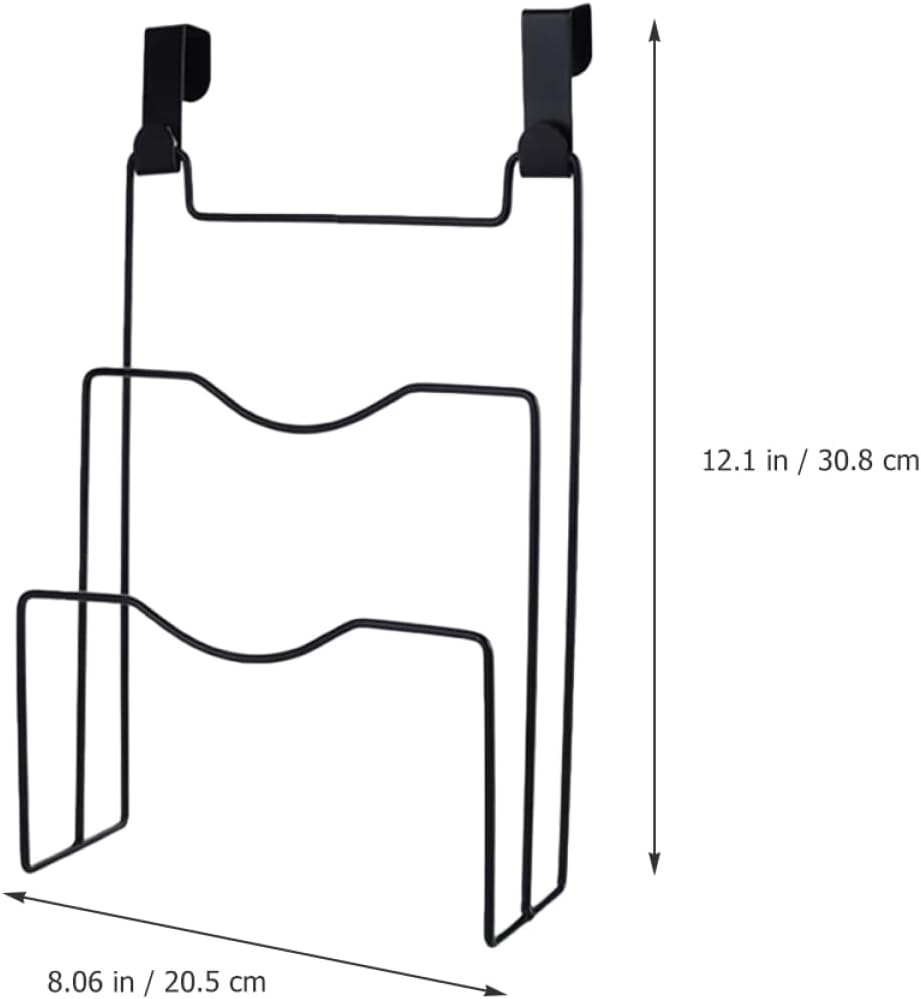 Ciieeo Cabinet Door Pot Lid Organizer over Cabinet Door Pot Lid Holder Rack for Kitchen Hanging Organizer with 4 Hooks 12.12 X 8.07 X 3.22 in Fits Lids and Cutting Boards
