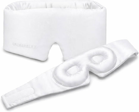 Calm&Relax Bamboo Sleep Mask - Cooling 3D Eye Mask, Lash Friendly,White