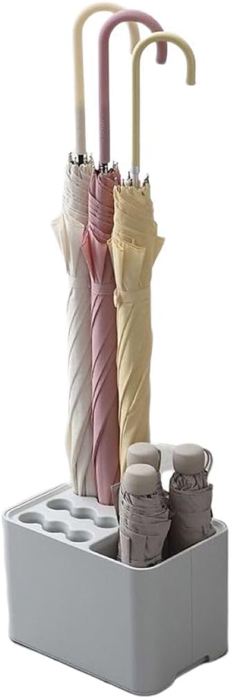 Umbrella Stand Holder with Drip Tray, 15-Slot Entryway Umbrella Organizer | Unlike Open Bins: 9 Round + 6 Square Slots Keep Umbrellas Separate and Upright; Removable Drip Tray; Compact Corner Design