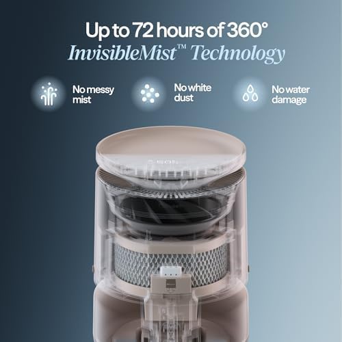 BLUEAIR 3.8L Top-Fill Humidifiers for Bedroom, 1 Gal, DreamWell H38i Grey