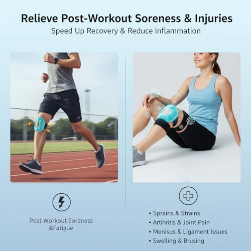 Coldcool Knee Ice Pack Reusable Gel Wrap for Pain Relief & Post-Surgery Recovery - Hot & Cold Therapy for Arthritis, Sports Injuries (2 Pack)