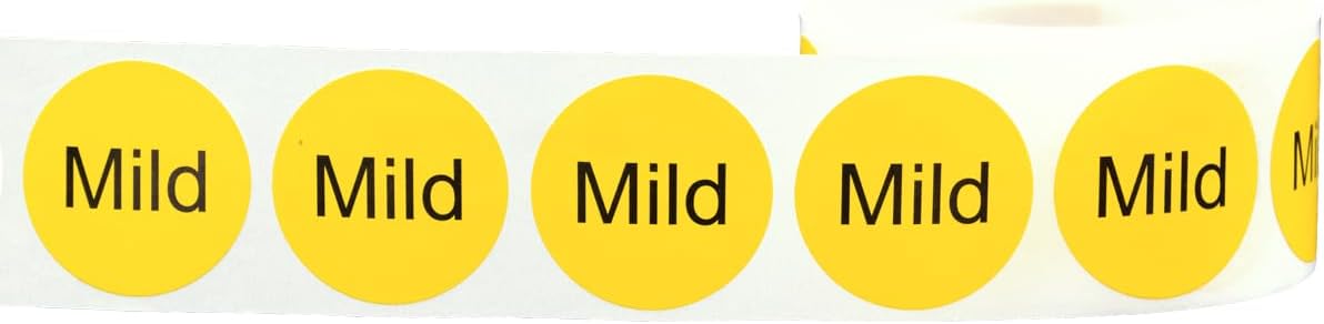 Yellow with Black Carnitas Circle Dot Adhesive Stickers, 1 Inch Round Labels, 500 Total Stickers