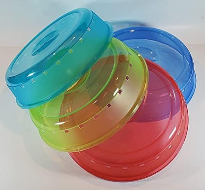 Rock 4 Pack of Microwave Plate Bowl Splatter Cover. Keep Your Microwave Clean While Heating Messy Items with Vented, Colorful Lids! (4100)