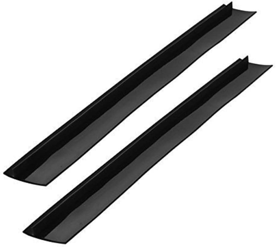 2-Pack Stove Gap Covers for Kitchen Counters 22" Silicone Gap Filler Heat Resistant Food Grade Easy Clean (Black)