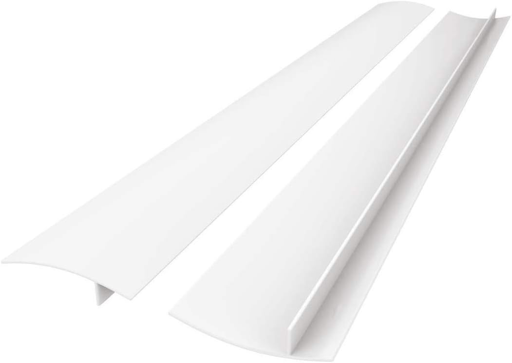 FLSEPAMB Silicone Stove Gap Covers, 2 Pack Heat Resistant Oven Gap Filler Seals Gaps with Anti-Slip Mirror Base, Stain Resistant Stove Counter Gap Cover Silicone Strips Between Stovetop and Counter